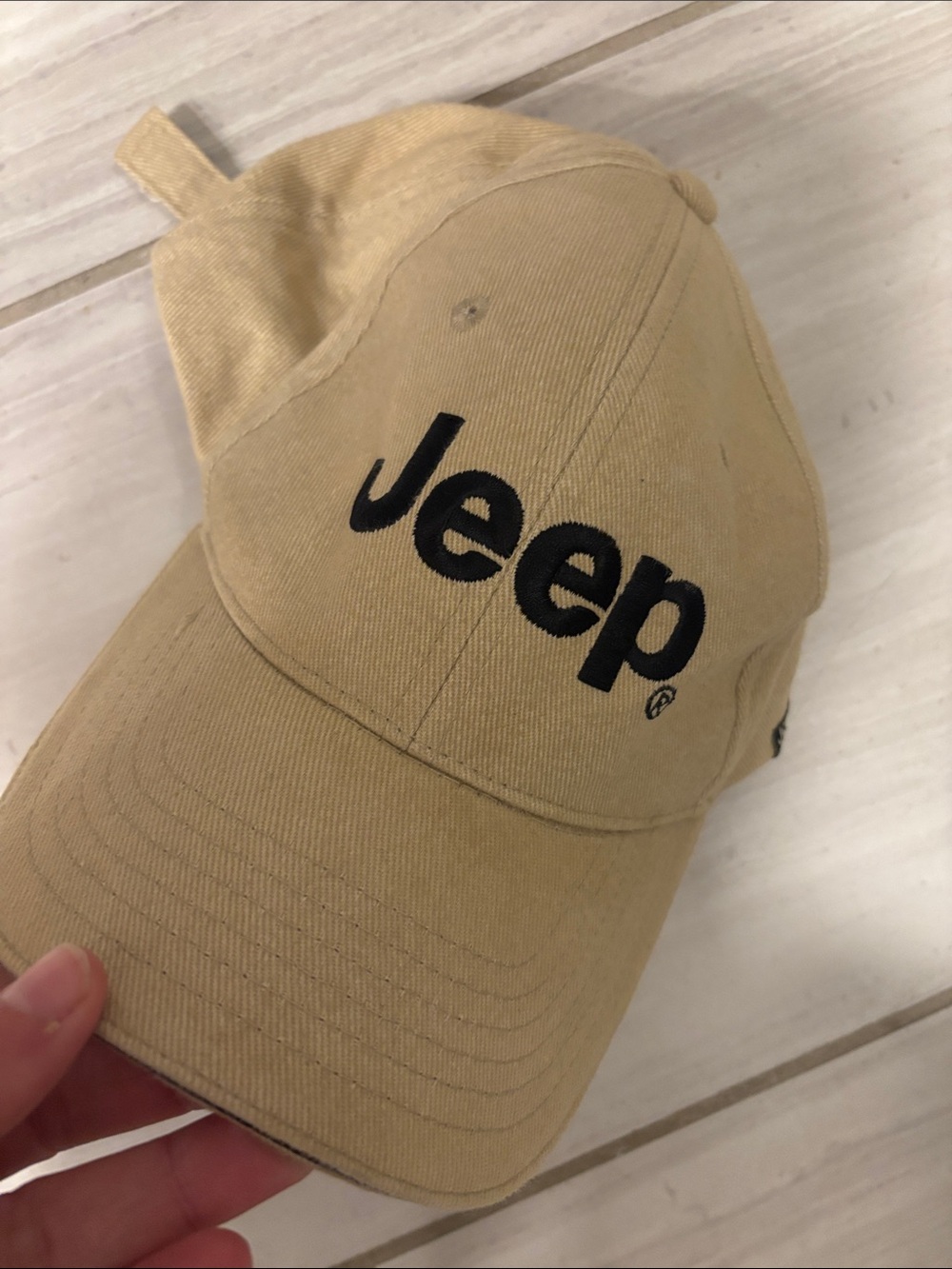 Jeep Beige Cap with Black Logo and brim writing